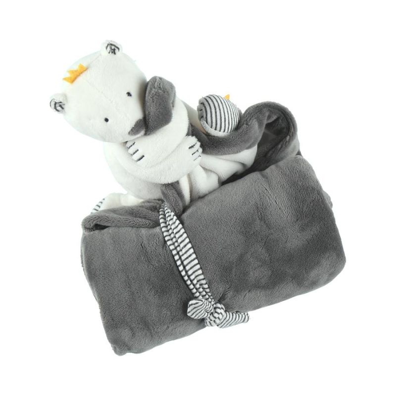  timeless sam the bear ma first blanket grey white 